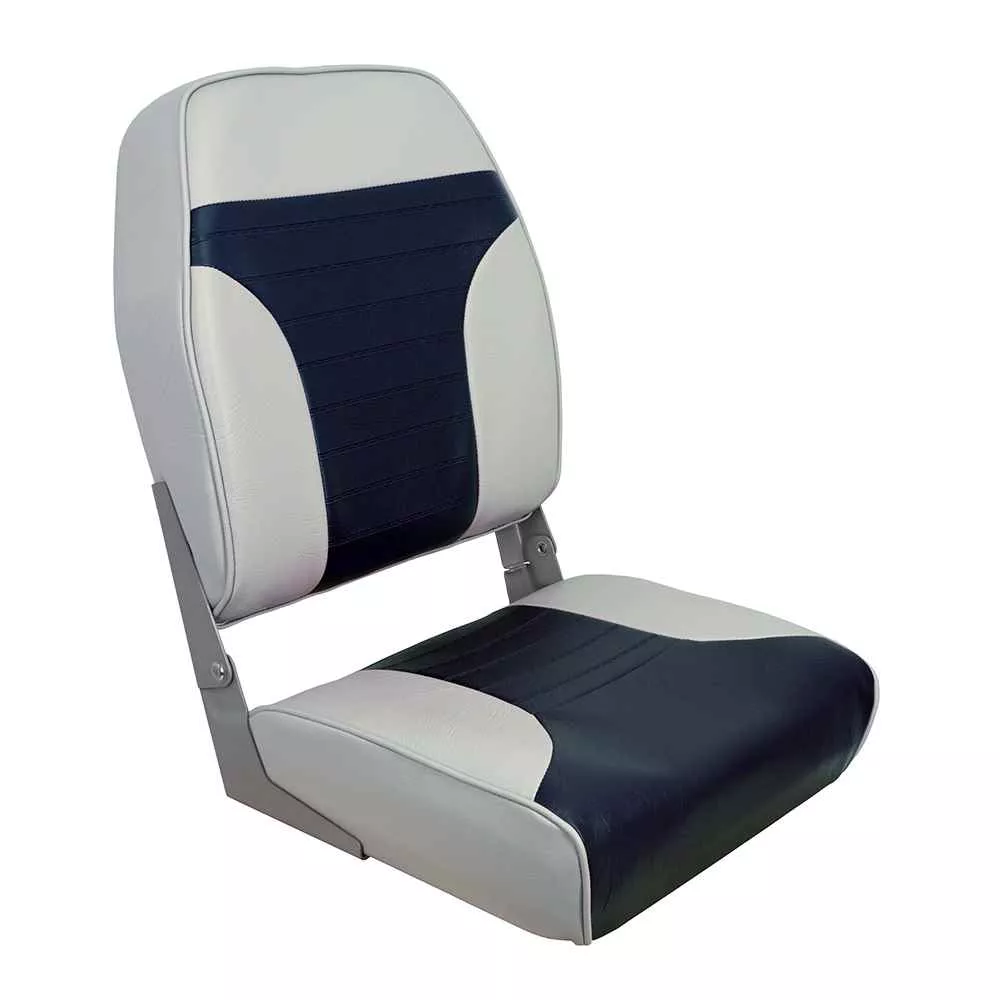 High Back Multi-Color Folding Seat - Blue/Grey