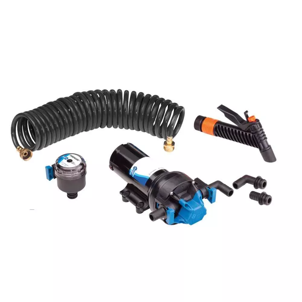 HotShot Series Automatic Washdown Pump w/25′ HoseCoil – 5.0GPM – 70psi – 12VDC