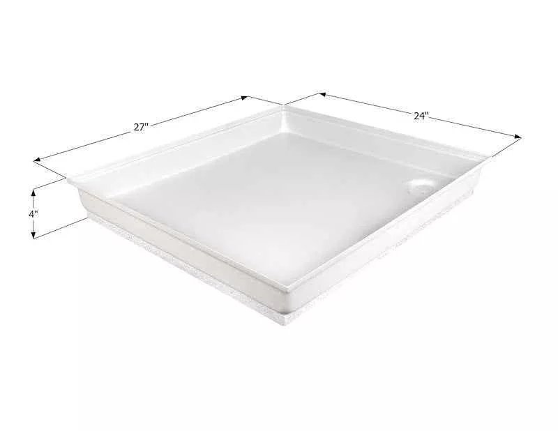 Icon 00461 SP100 27" x 24" RV Shower Pan, Polar White