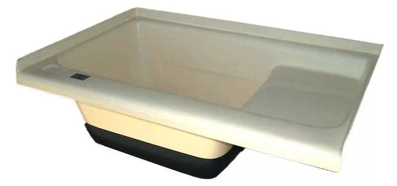 Icon 00473 TU500 36" x 24" RV Sit-In Step Bathtub, Colonial White