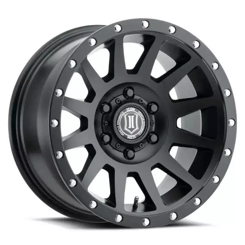 ICON Compression 17×8.5 5×5 -6mm Offset 4.5in BS 71.5mm Bore Satin Black Wheel