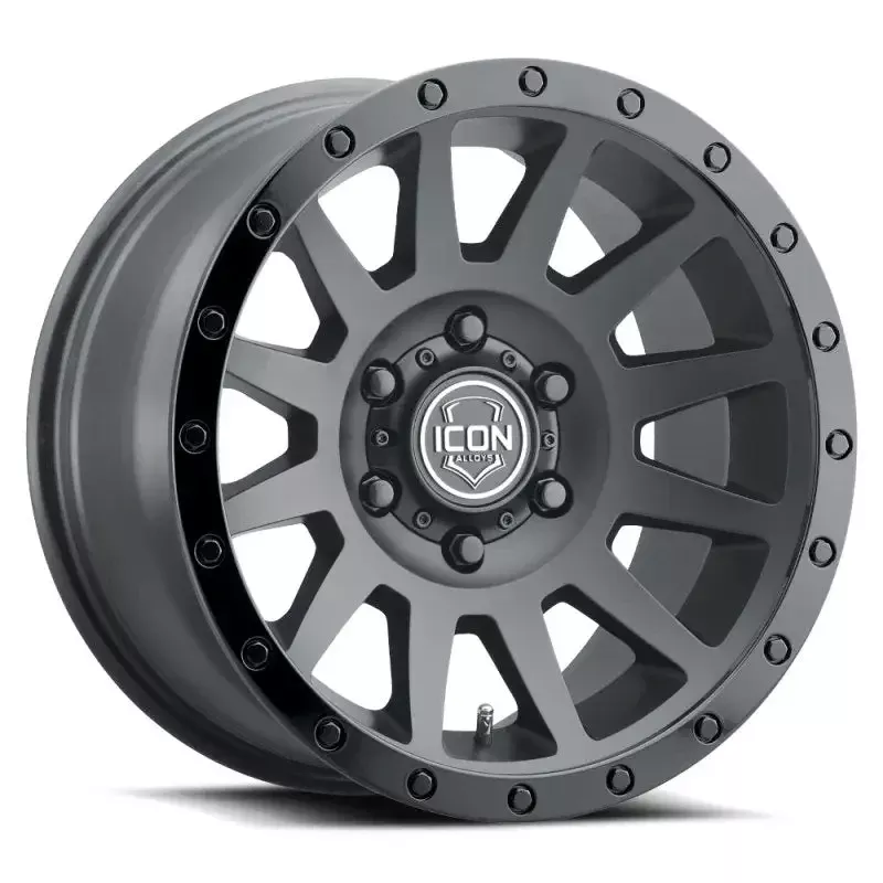 ICON Compression 18×9 6×5.5 0mm Offset 5in BS 106.1mm Bore Double Black Wheel – 2018908350DB