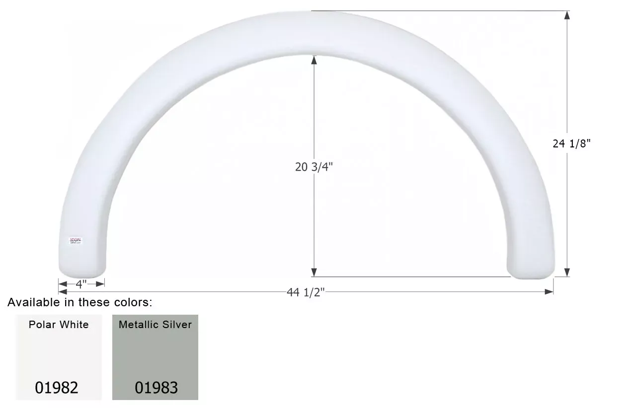 ICON – Fender Skirt, Single, Coachmen, FS1982, Polar White