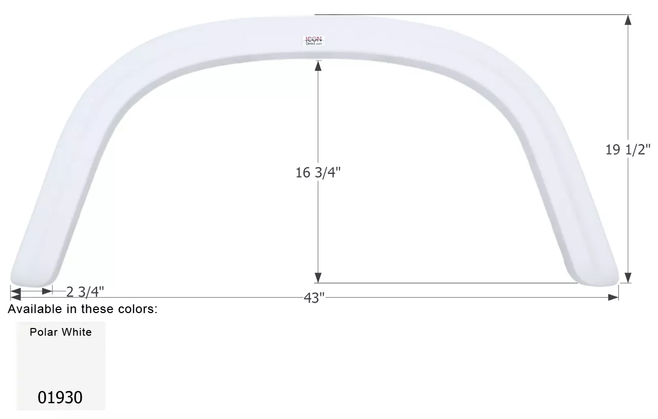 ICON – Fender Skirt, Single, Four Winds, FS1930, Polar White