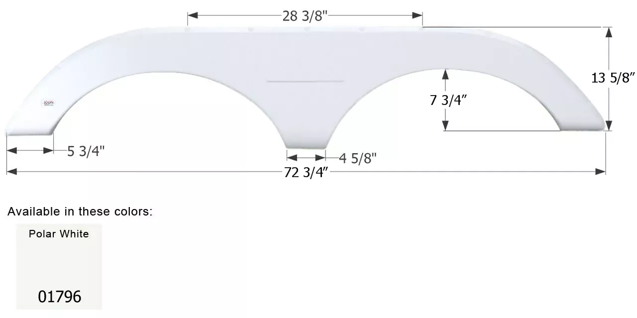 ICON – Fender Skirt, Tandem, Keystone, FS1796, Polar White