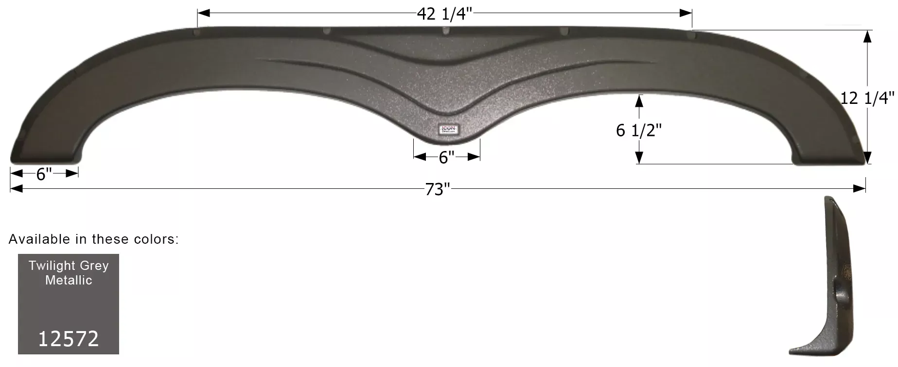 ICON – Fender Skirt, Tandem, Keystone, FS2572, Twilight Grey Met