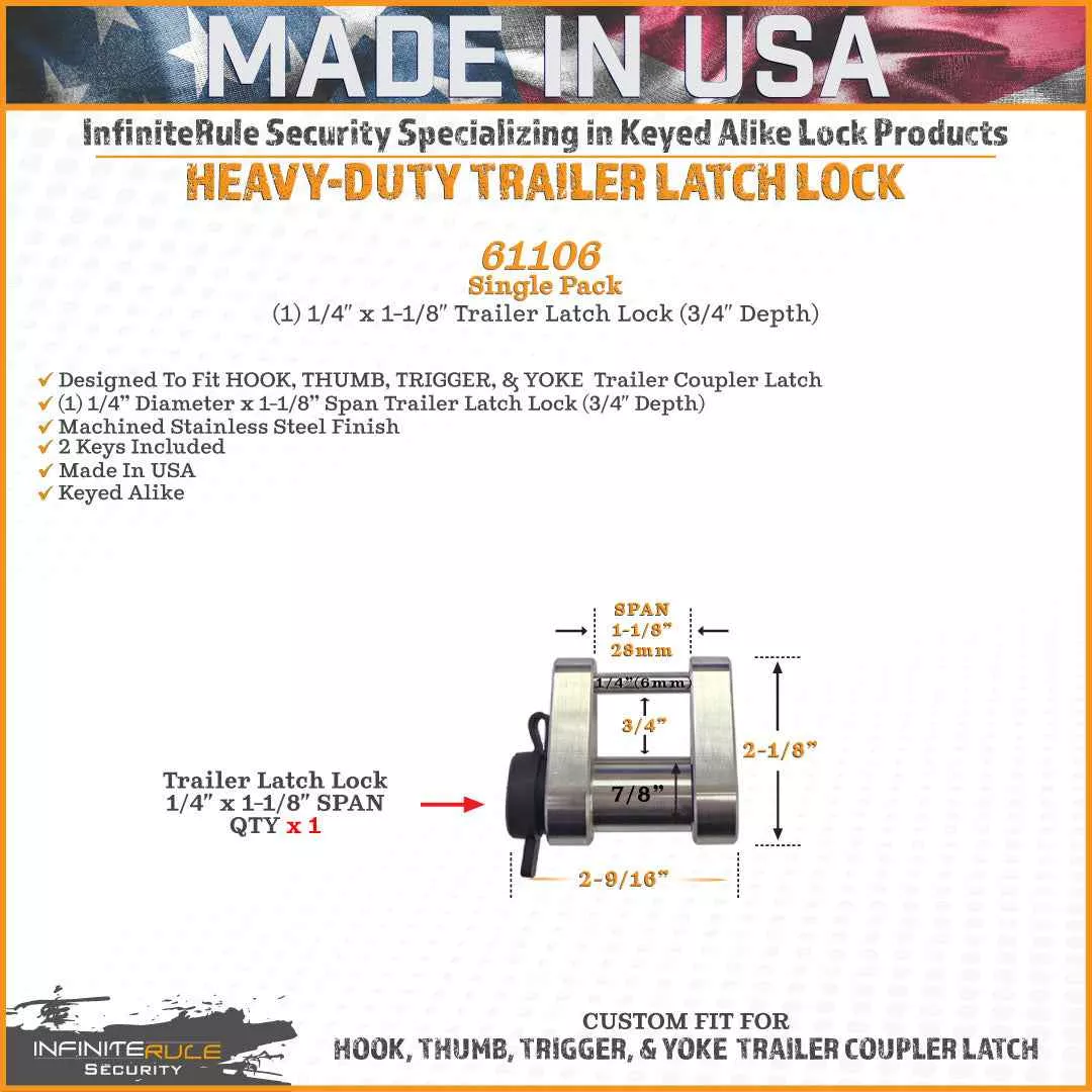InfiniteRule 61106-S Trailer Hitch Lock - Silver