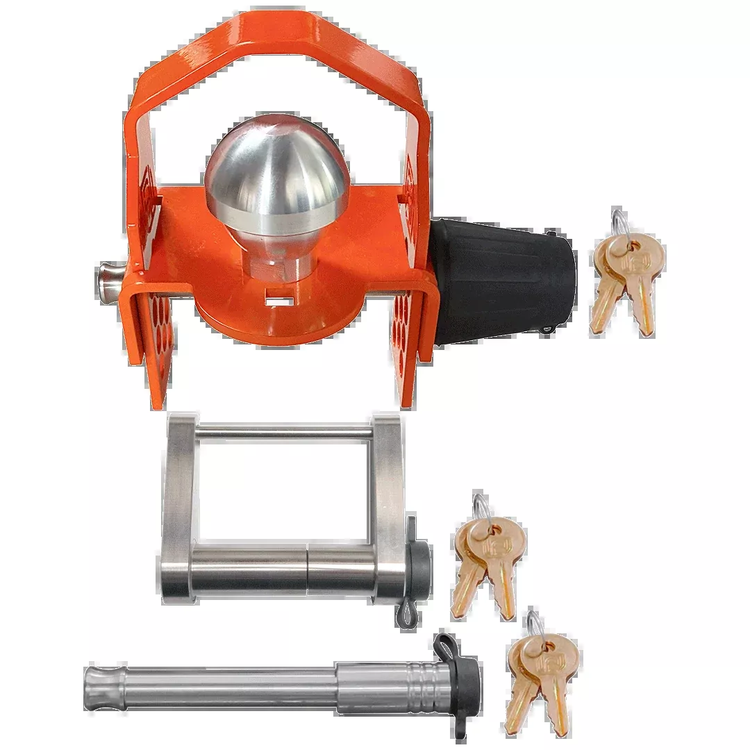 InfiniteRule 61637-BX Trailer Hitch Lock - Orange/ Silver