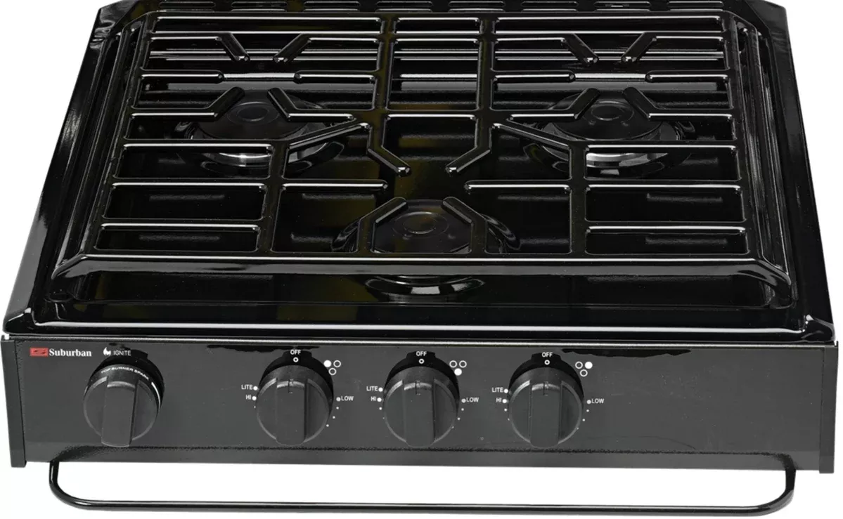 Invision/Suburban 3631A Stove Cooktop - SCS3BEZ - Black with Piezo Ignition