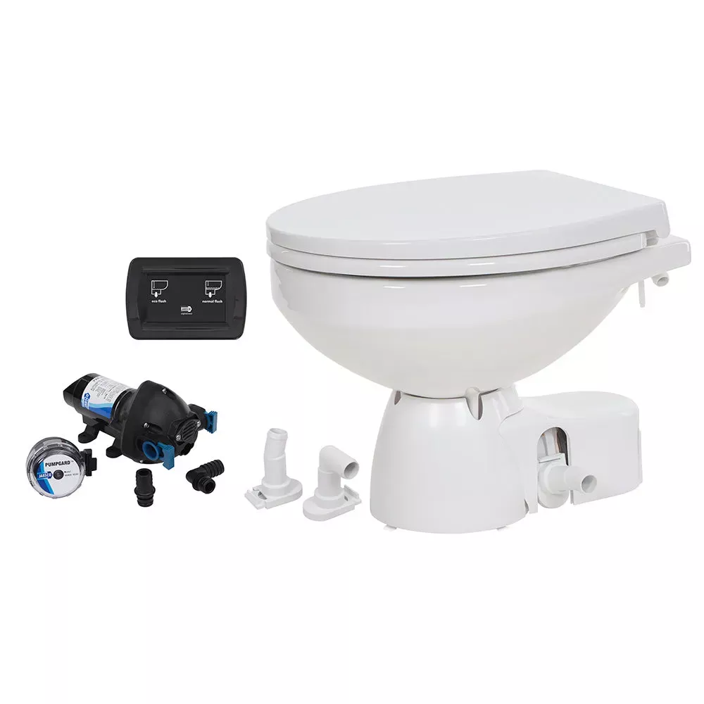 Jabsco 38245-4192RSP Quiet Flush E2 Raw Water Toilet Regular Bowl – 12V – Soft Close Lid