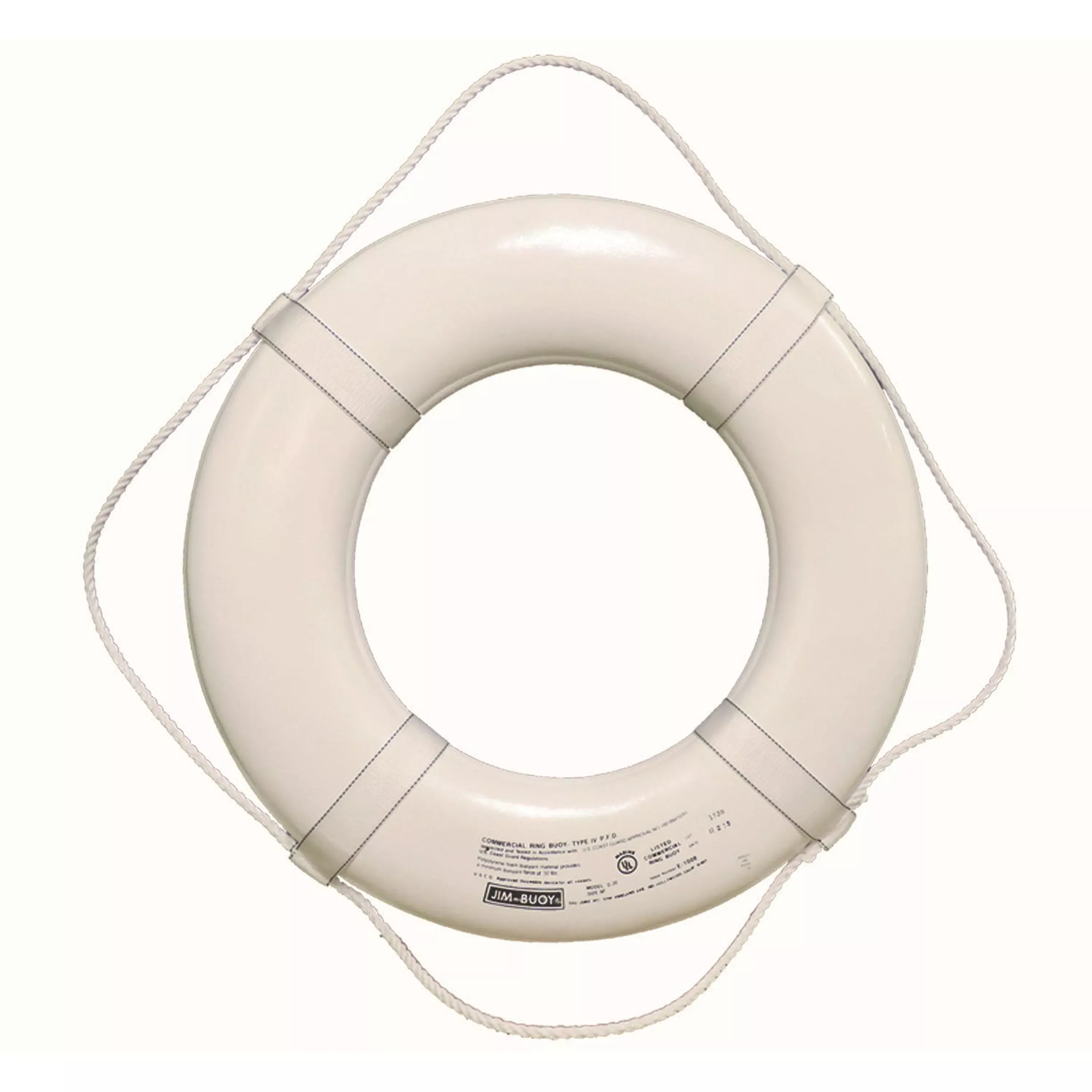 Jim-Buoy GW-30 G-Series Life Ring with Web Straps – 30 “, White
