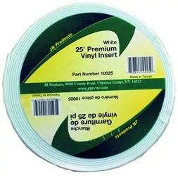 JR Products 10025 Vinyl Trim Molding Insert 1" X 25' - White