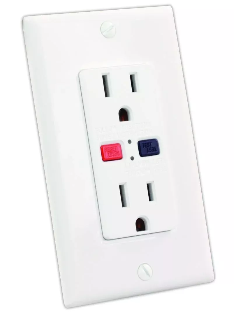 JR Products 15A GFCI Electrical Outlet - White – 15005