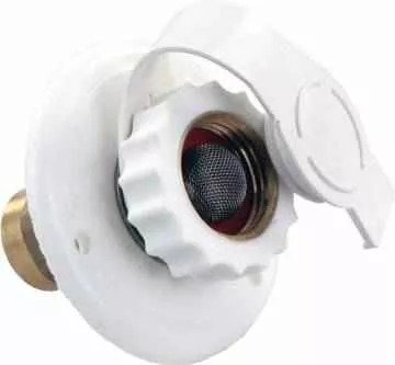 JR Products 62135 Fresh-Water Inlet with Check Valve - White