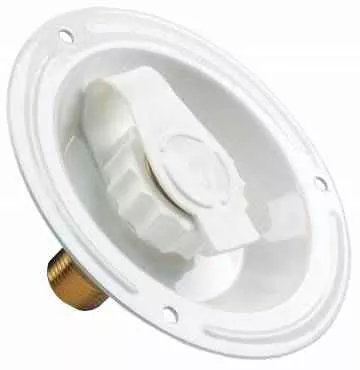 JR Products Fresh-Water Inlet with Check Valve - White – 62125
