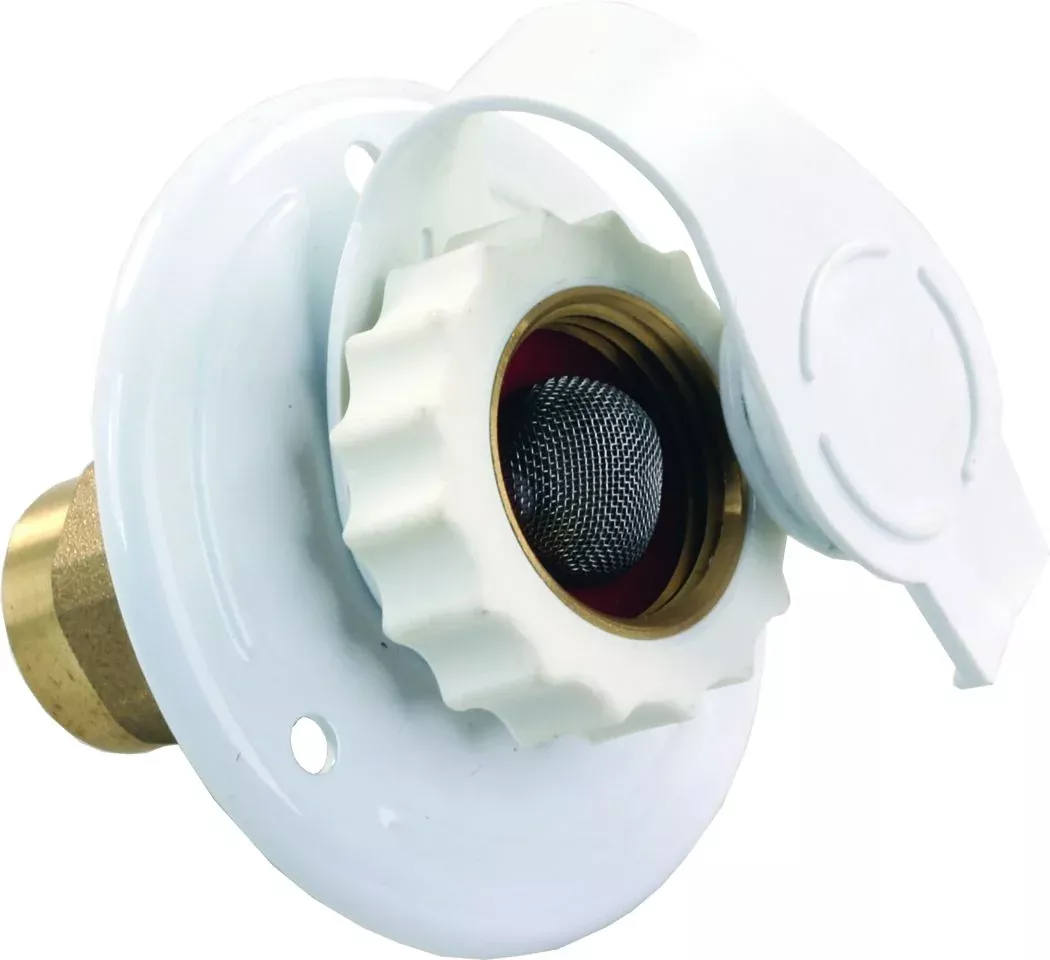 JR Products Fresh-Water Inlet with Check Valve - White – 62155