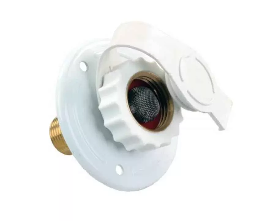 JR Products Fresh-Water Inlet with Check Valve - White – 62165