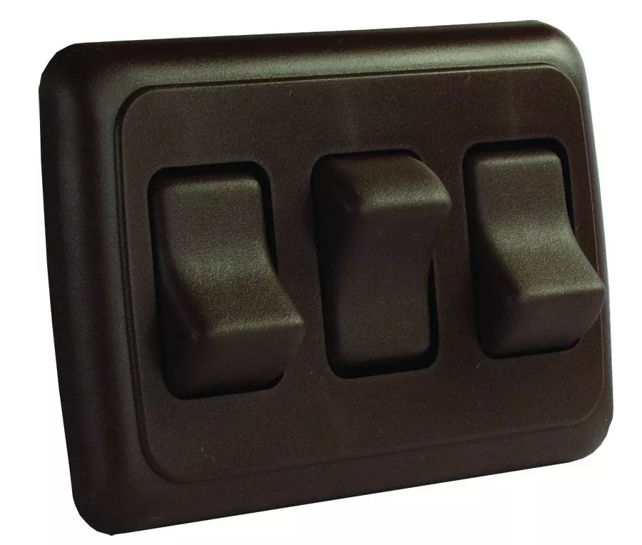 JR Products Triple Switch - Brown – 12155