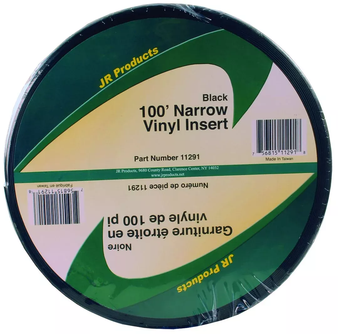 JR Products Vinyl Trim Insert - 3/4 in x 100 ft, Black – 11291