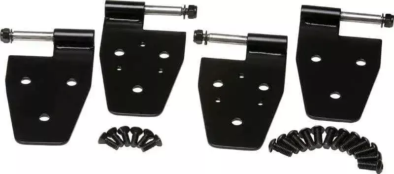 Kentrol 87-95 Jeep Wrangler YJ Door Hinge Set 4 Pieces – Powdercoat Black