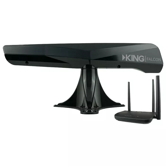 KING Falcon™ Directional Wi-Fi Antenna with KING WiFiMax™ Router/Range Extender, Black