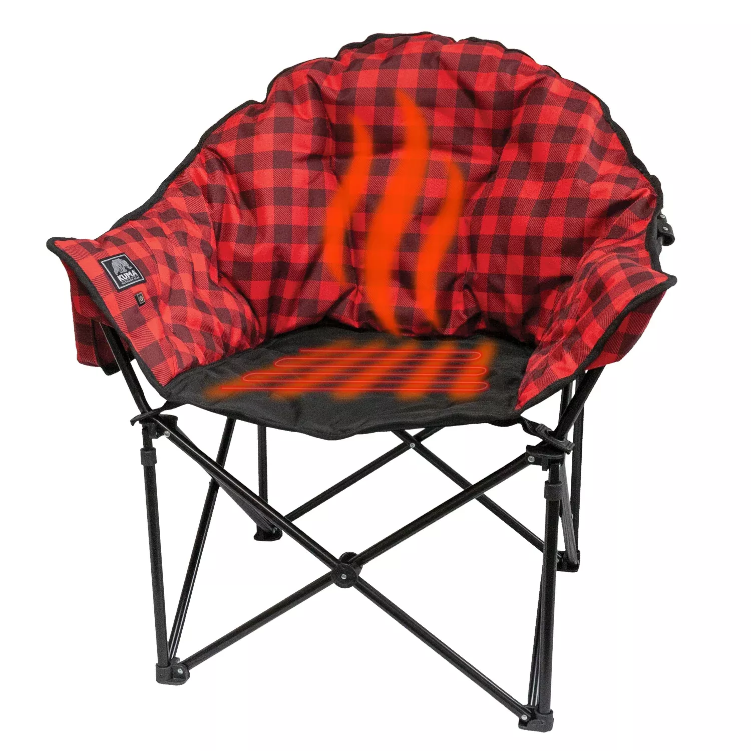 Kuma | Lazy Bear HEATED Chair | 892-KM-LBBTHCH-RB | Red / Black