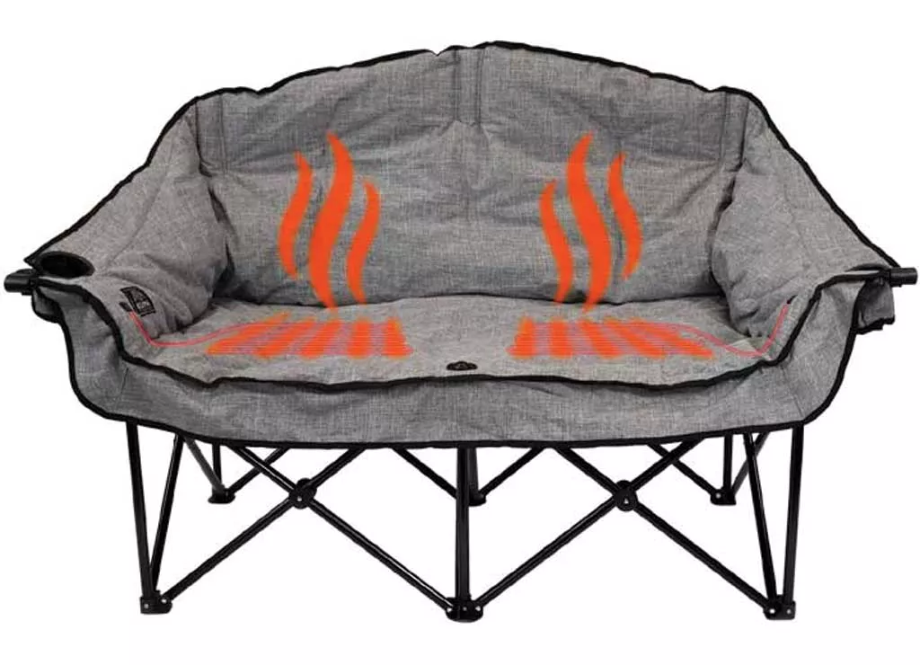 Kuma | Lazy Bear HEATED Love Seat | 893-KM-BBBTHDC-HG | Heather Grey