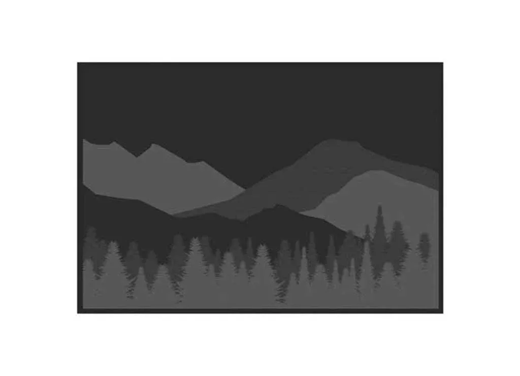 Kuma | Mountain Wilderness Outdoor Mat | 854-KM-MWOM-GB-12 | 12' x 9' | Black / Grey