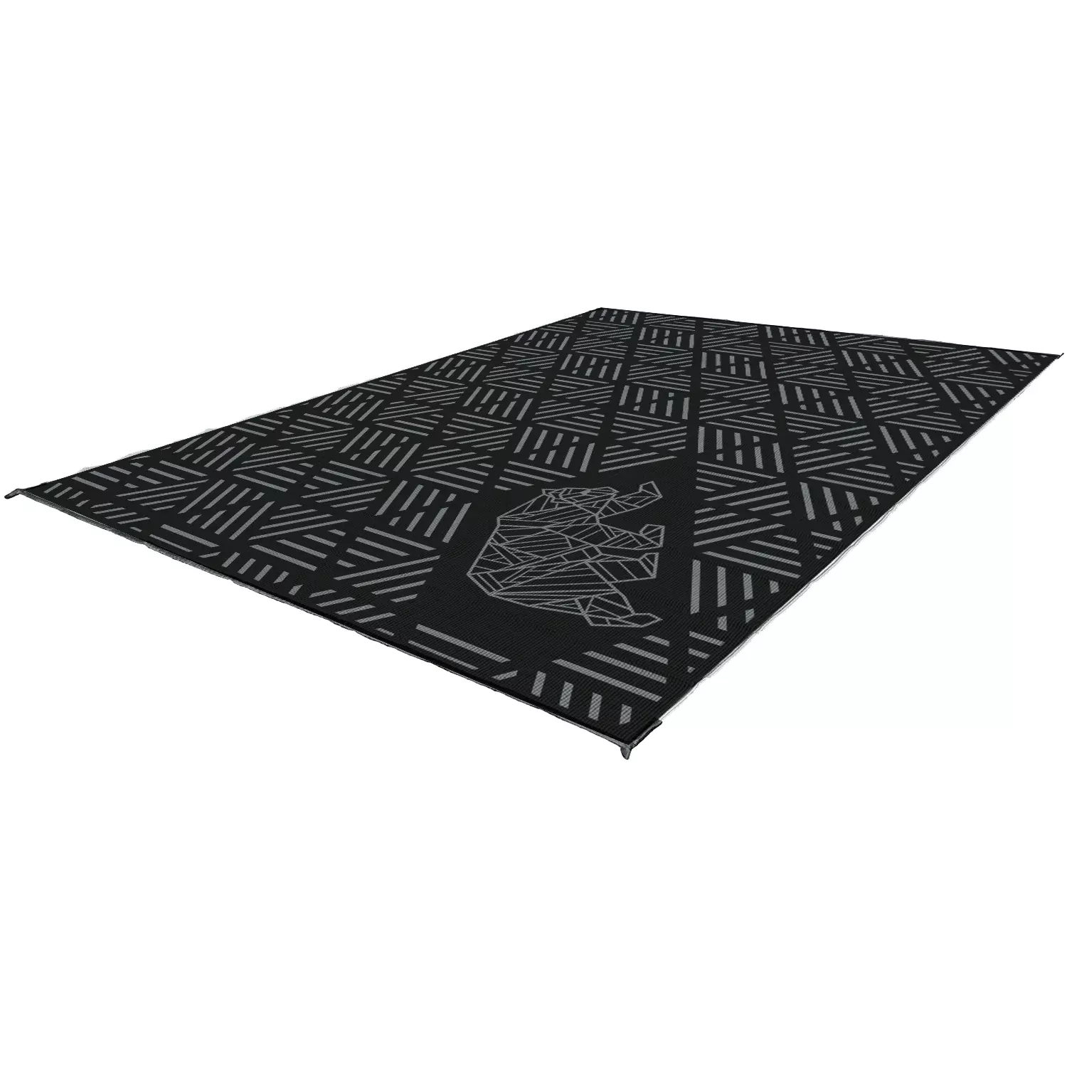 Kuma | Striped Peaks Outdoor Mat | 884-KM-SP-GB-12 | 12' x 9' | Black / Grey