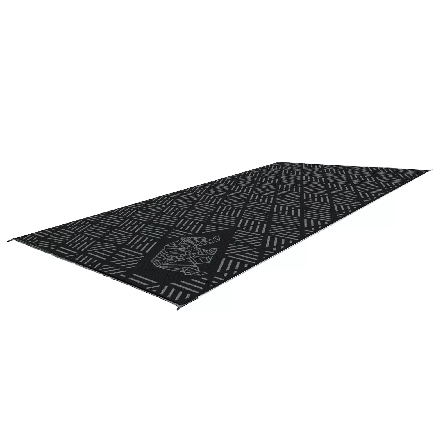 Kuma | Striped Peaks Outdoor Mat | 885-KM-SP-GB-18 | 18' x 9' | Black / Grey