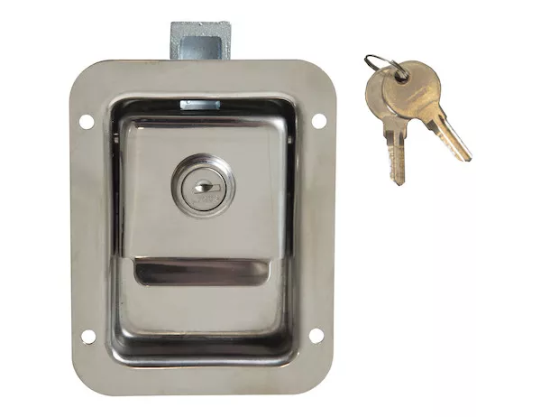 L1883 - Stainless Steel Junior Single Point Locking Paddle Latch - Thru-Hole Mount
