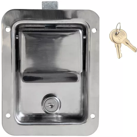 L3885 - Stainless Steel Single Point Locking Paddle Latch - Thru-Hole Mount
