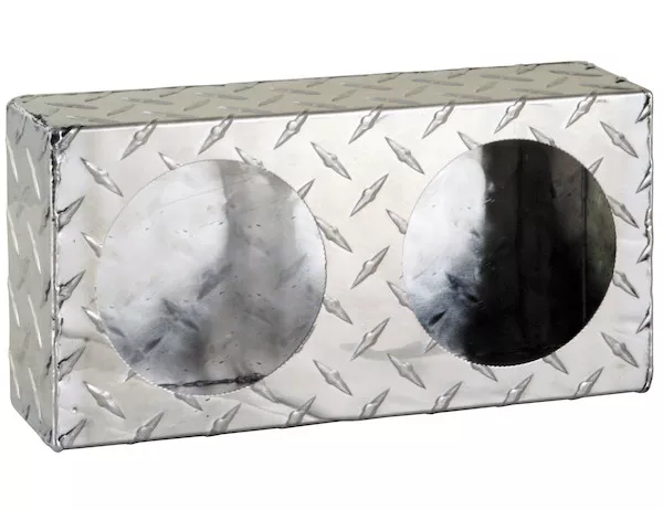 LB6123ALDT - Dual Round Light Box Diamond Tread Aluminum