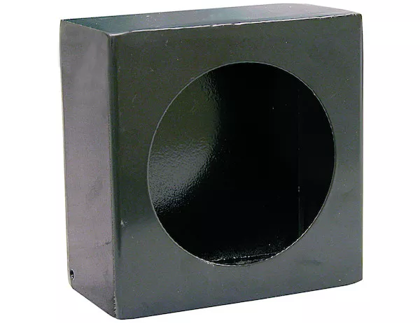 LB663SL - Single Round Light Box Black Powder Coated Steel With Side Light