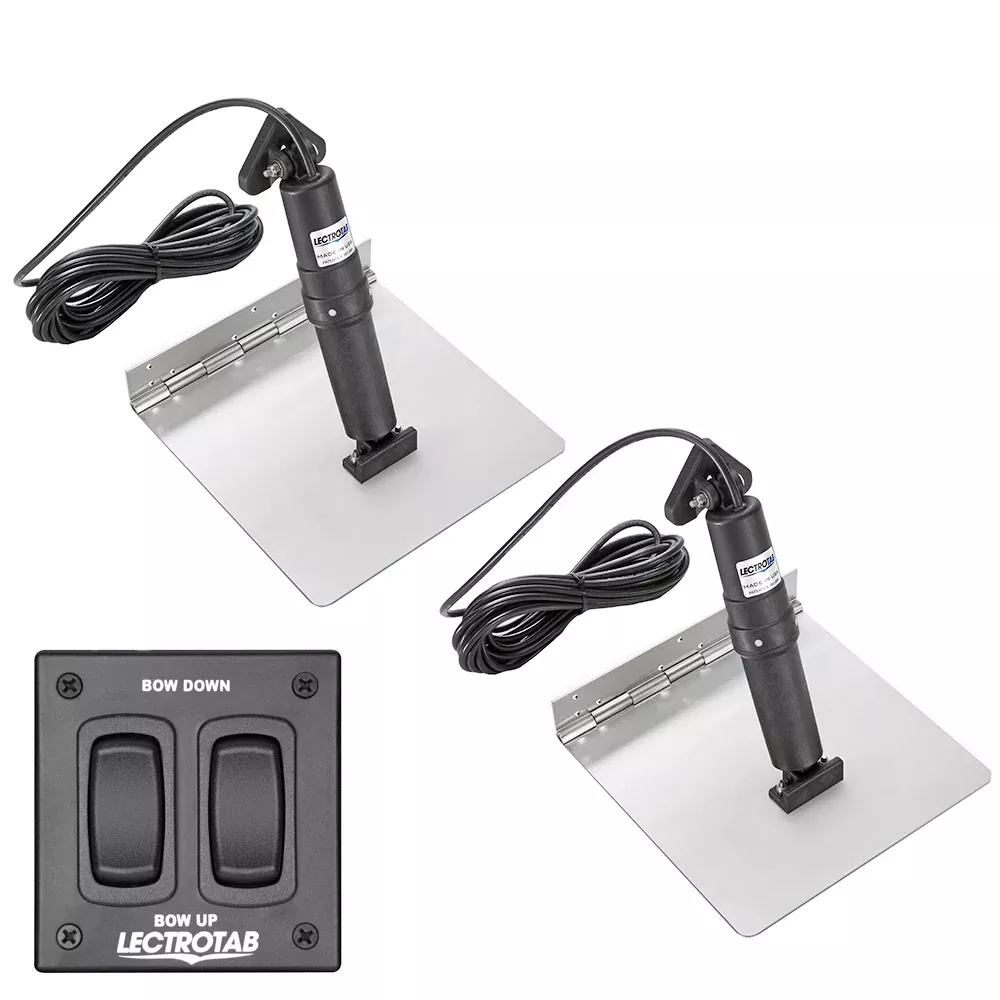 Lectrotab XKA Stainless Steel Trim Tab Kit w/Rocker Switch – 9 x 9 XKAF9X9