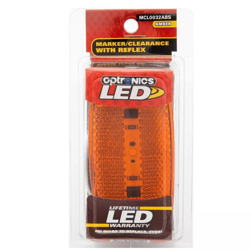 LED Clearance/Marker Light Oval Black Amber