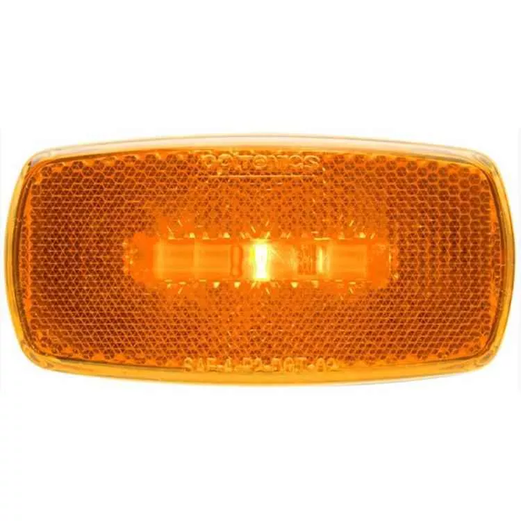 LED Clearance/Marker Light Oval Black Base Amber