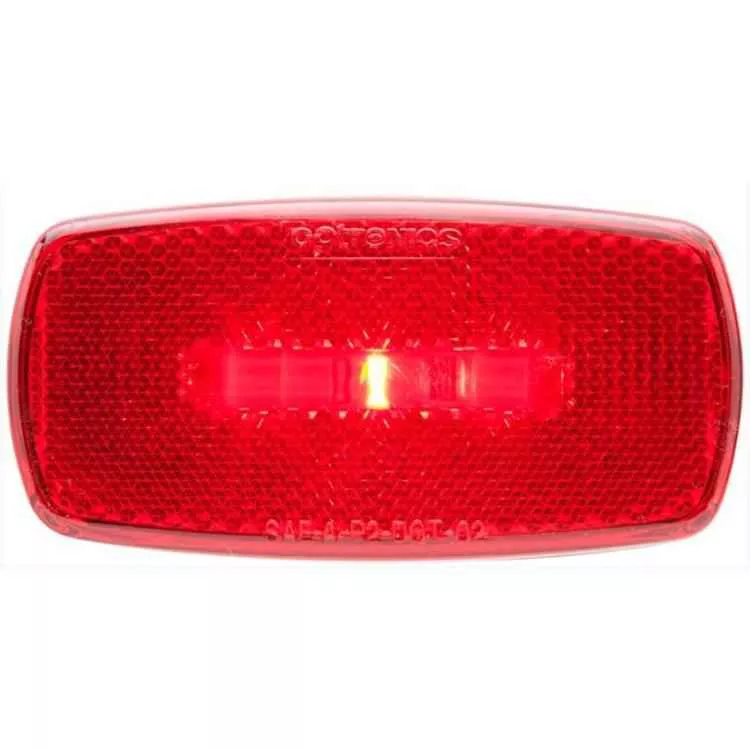LED Clearance/Marker Light Oval Black Base Red