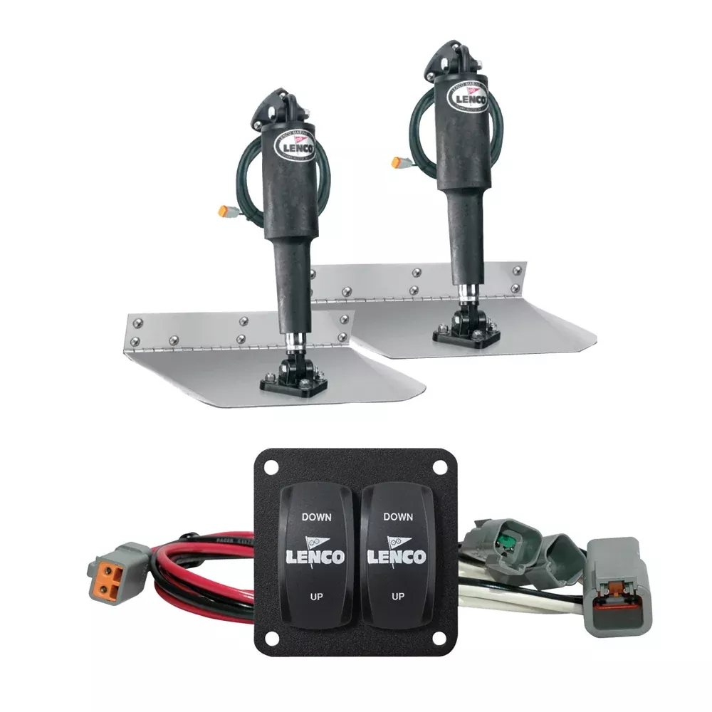Lenco 12 ” x 12 ” Standard Trim Tab Kit w/Double Rocker Switch Kit 15103-104
