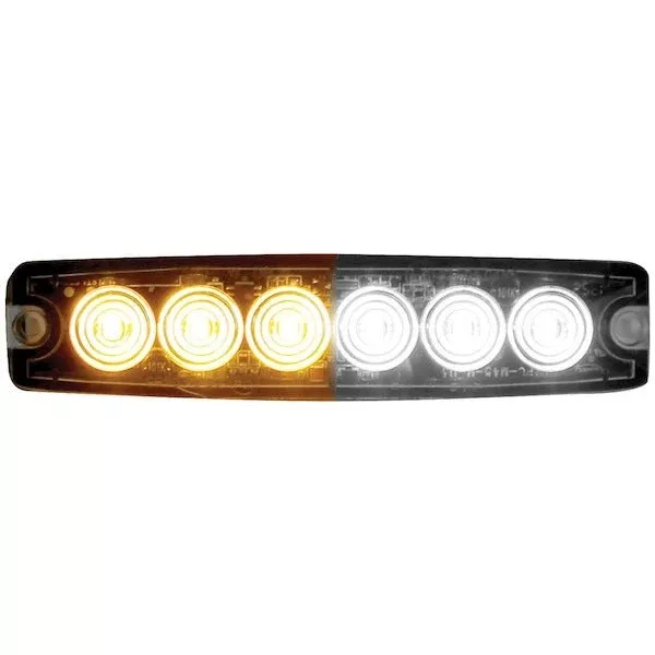 LIGHT,STROBE,5-1/8IN,6-LED,AMBER/CL