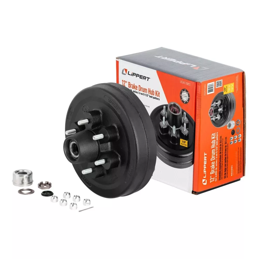 Lippert | 12" Brake Hub Complete Kit for 6,000-lb. Axles | 2024013262 | 5 on 4-1/2" Bolt Pattern