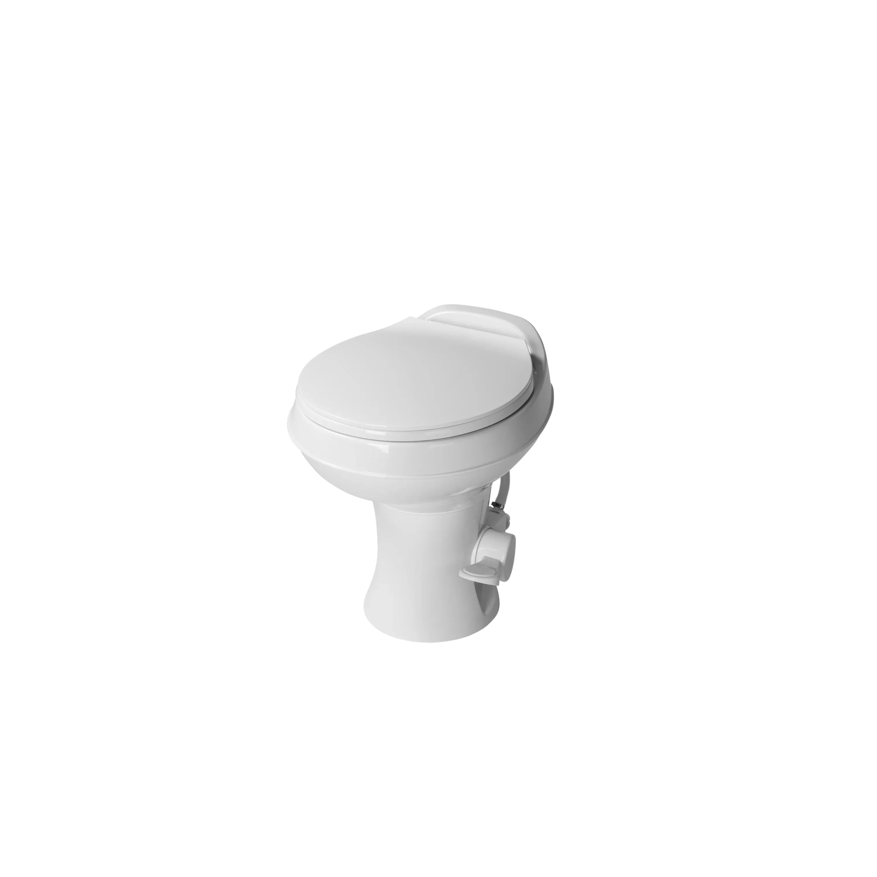 Lippert Flowmax RV Toilet Round Plastic Bowl Plastic Base - White