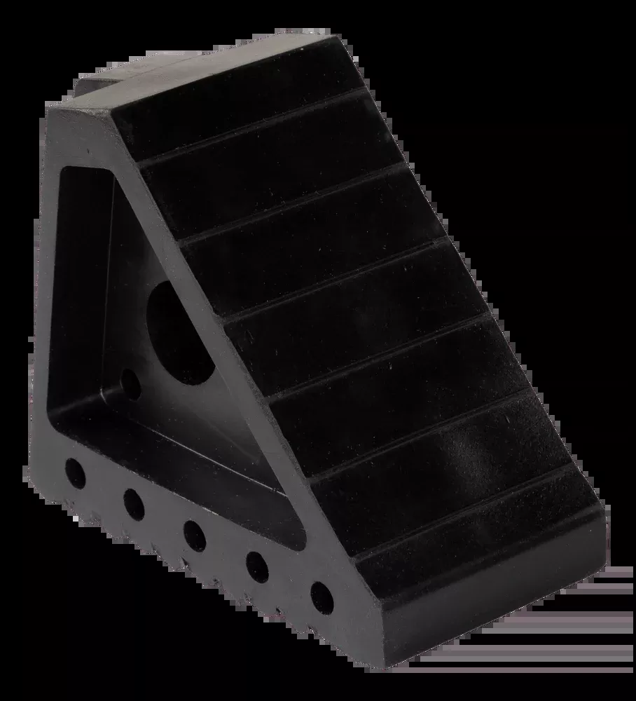 Lippert™ - Heavy-Duty Rubber Wheel Chock - 8"L x 6"W x 4"H - Non-Slip Traction - #2024121202