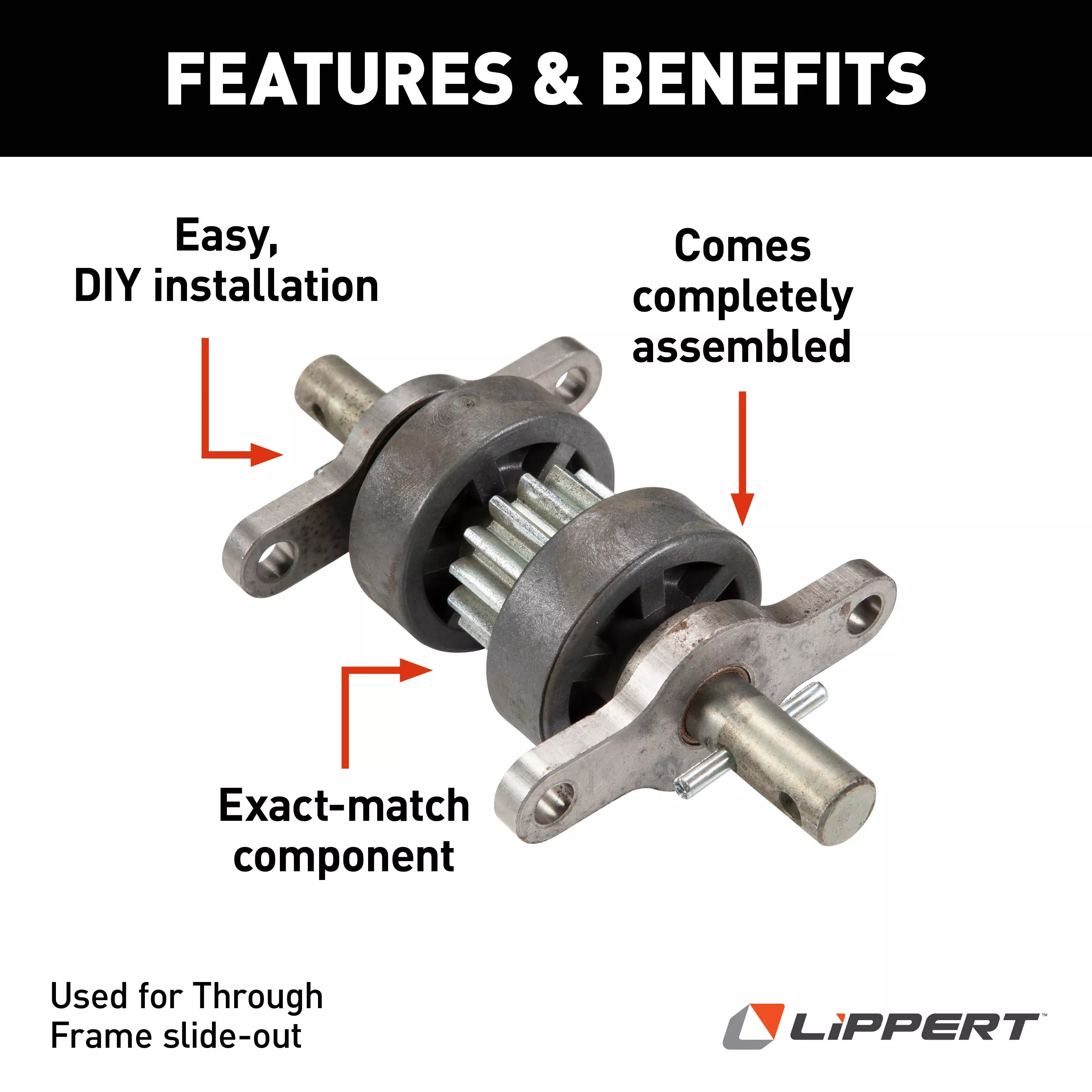 Lippert RV Slide-Out 2 X 3 & 3 X 3 Standard Gear Pack Assembly #140409