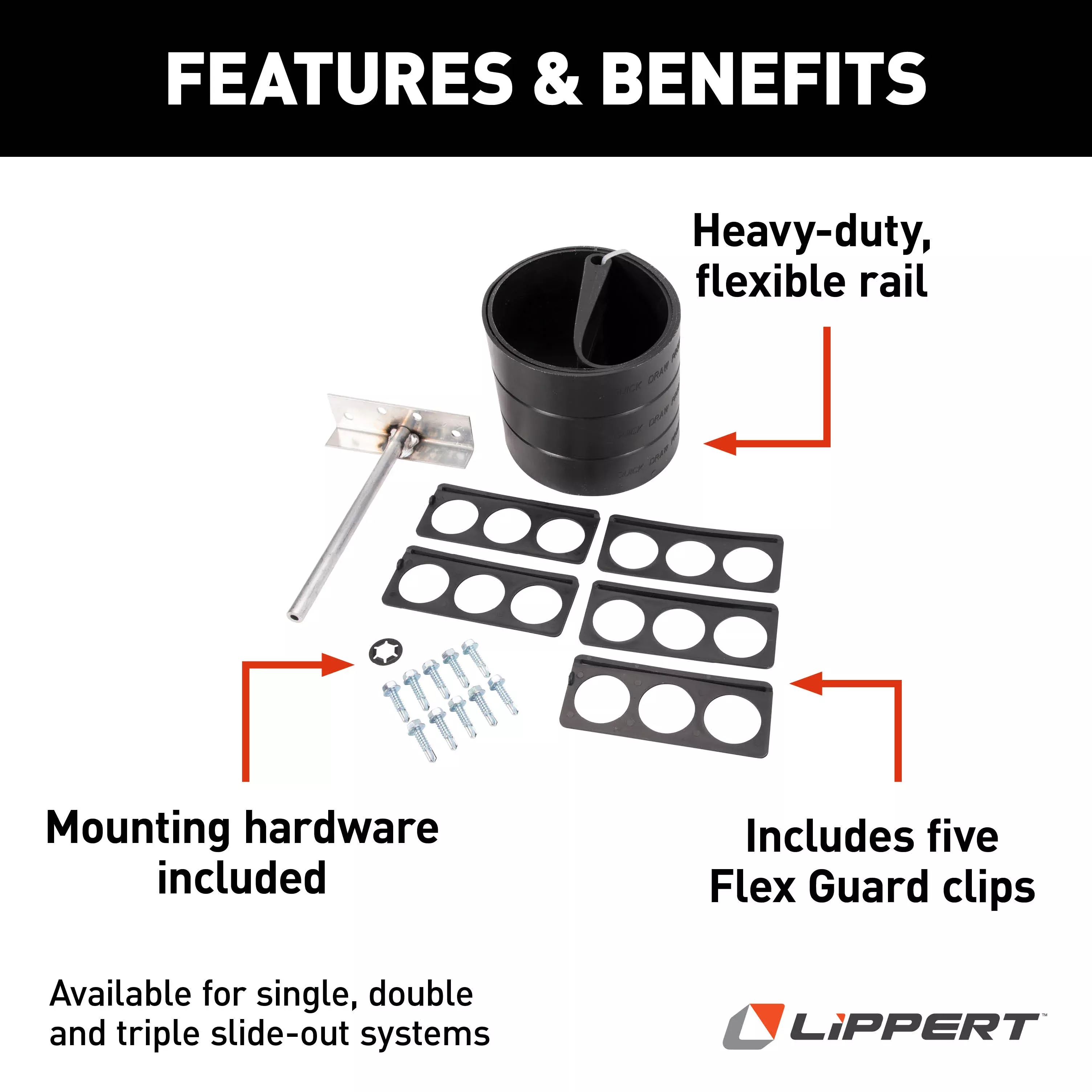 Lippert RV Slide-Out Flex Guard Triple Kit With Hardware #1346291