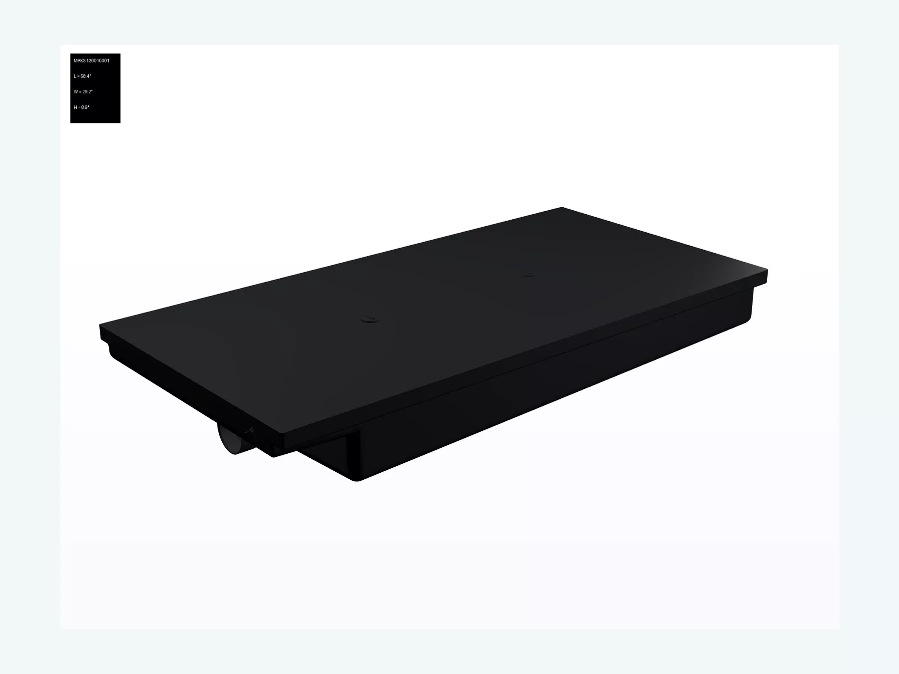 MAKS Holding Tank 57.5 X 29 X 8 - 40 Gallons - End Center Drain - Blank Tank