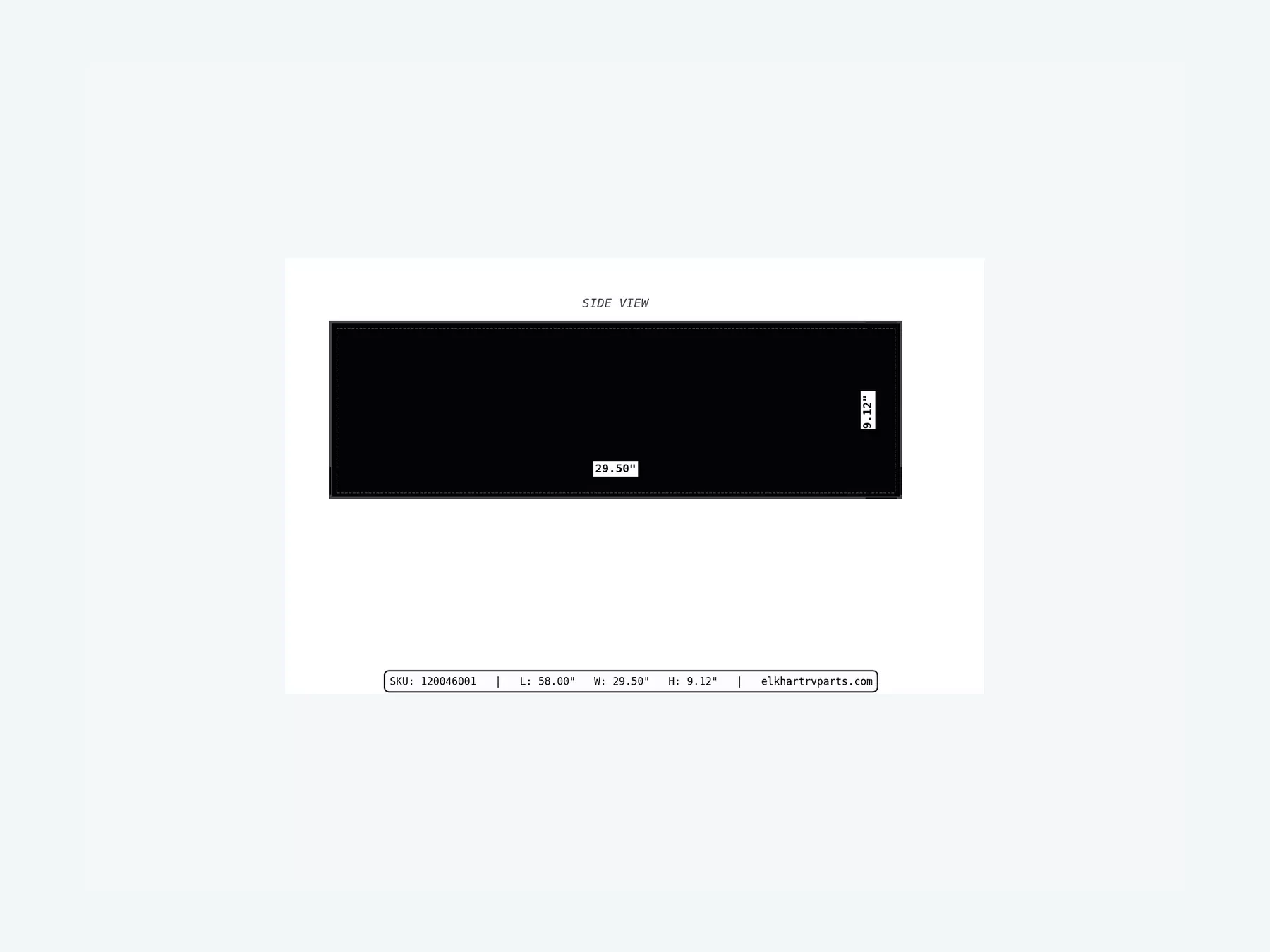 MAKS Holding Tank 58 X 29.5 X 8.5 - 43 Gallons - End Center Drain - Blank Tank