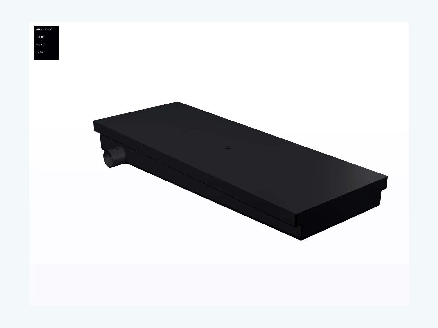 MAKS Holding Tank 63 X 24 X 8 - 38 Gallons - Side Left Hand Drain - Blank Tank