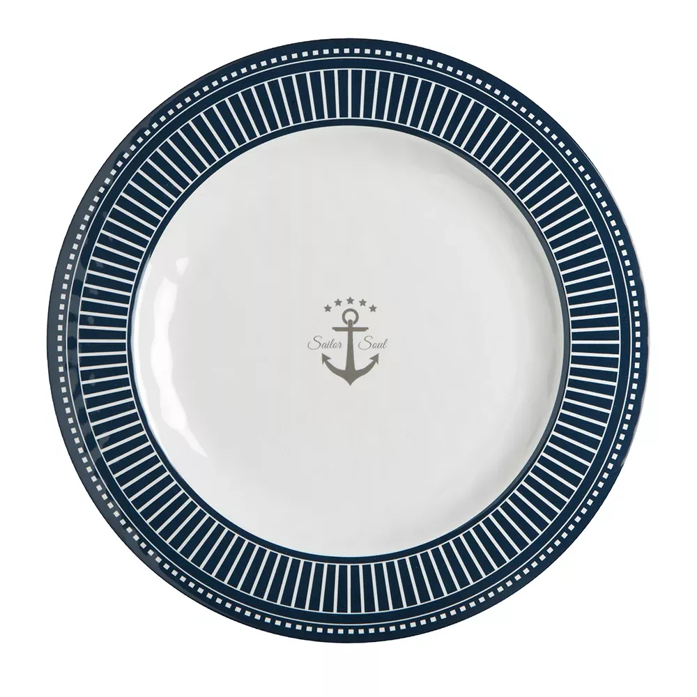 Marine Business Melamine Flat, Round Dinner Plate – SAILOR SOUL – 10 ” Set of 6 14001C