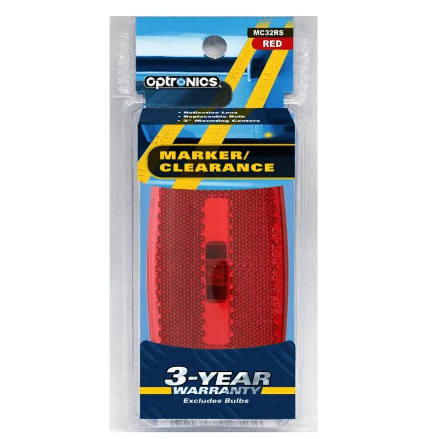 Marker/Clearance Light Oval White Base Red